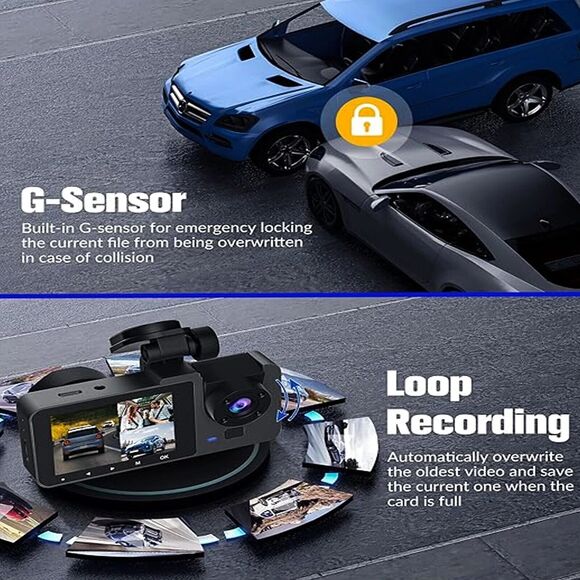 3 Cameras Vehicle Blackbox DVR Full HD 1080 recorder new in box - Picture 4 of 7